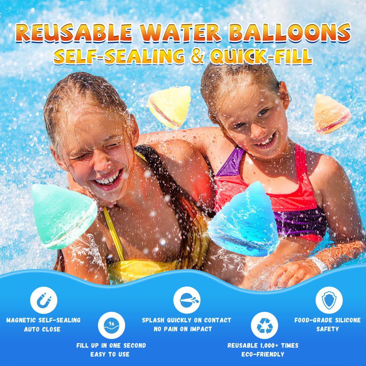 Reusable Water Balloons -Poop 8/12/16/32/48 pcs