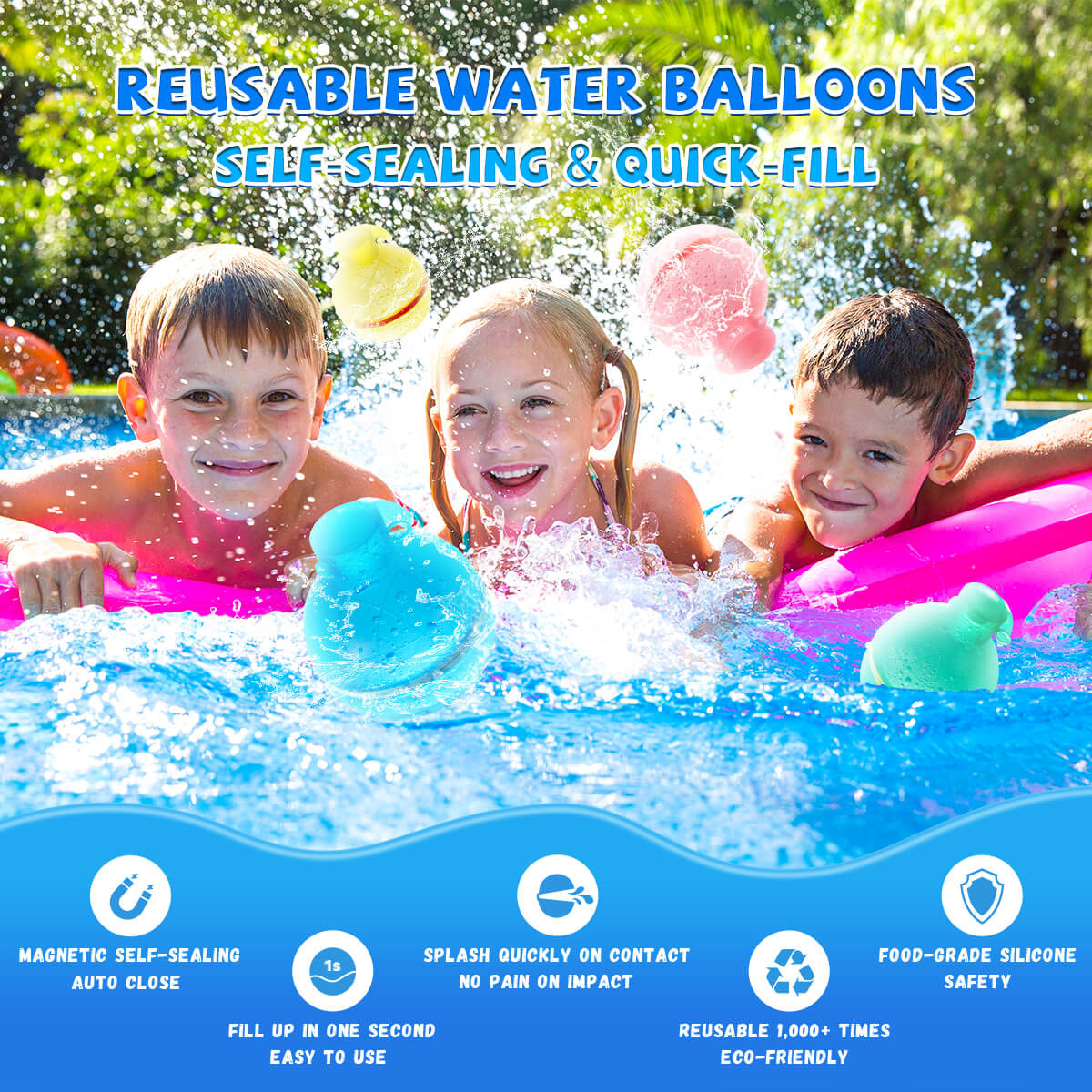 Reusable Water Balloons -Grenade 8/12/16/32/48 pcs